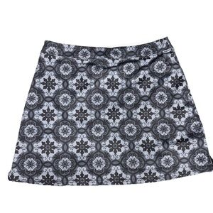Ekauaer Black and Gray Floral tennis skort L